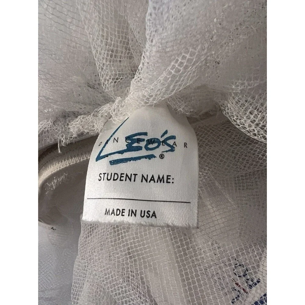 Leo's Dancewear Child White Elastic Tulle Tutu Dance‎ Halloween Costume Recital